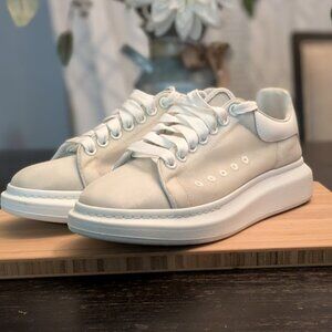 Alexander McQueen White Leather Platform Sneakers